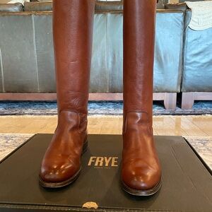Frye Chestnut Leather Riding Boots